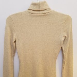 Gold Turtleneck Sweater